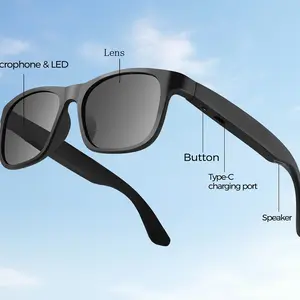 Smart Bluetooth-compatible Glasses Long Battery Life 7 Hours, Touch Control Wireless Calling Bluetooth-compatible 5.4, with Microphone, Standby 100 Hours, Unisex Sunglasses, Wearable Smart Glasses, Smart Eyewear