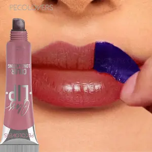 Tattoo Tinted Peel Off Lip Gloss Dye Lip Stains Long Lasting Waterproof 6 Colors Matte Non-Stick Cup Tear-Off Liquid Lipstick Lip Lacquer Makeup Cosmetic
