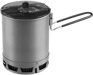 Ultralight Pot Efficient Pure Titanium Camping Backpacking Pot with Heat Resistant Handle Portable Compact