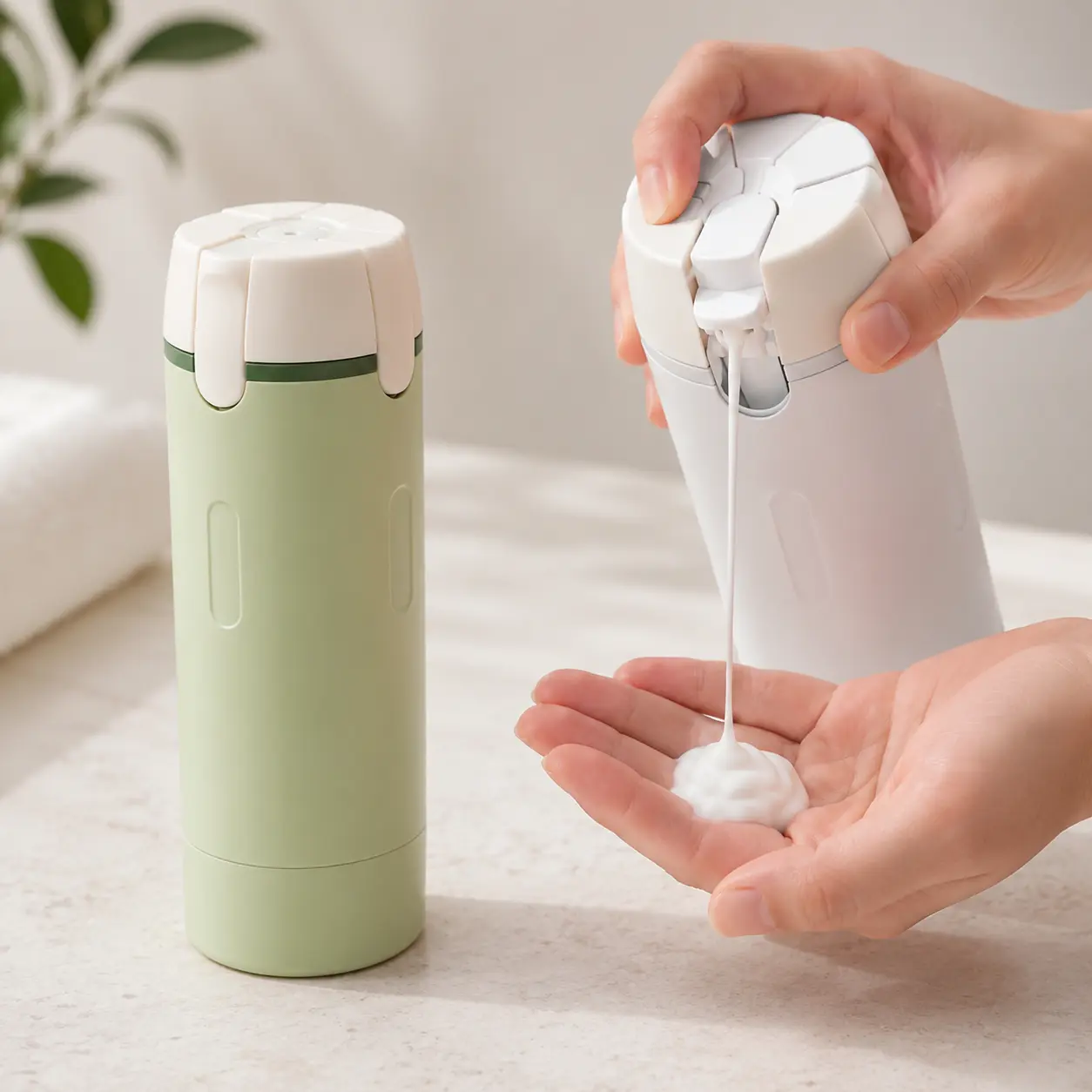 4-in-1 Plastic Refillable Leak-Proof TSA-Approved Multi-Use Travel Storage Bottles & Jars, Reusable Home Supplies for Shampoo, Conditioner, Lotion, Ideal for Trips, Portable Home Organizers