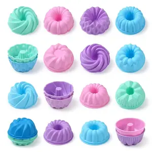 [Summervibes] 24 Pack Silicone Molds,Nonstick 3 inches Donut Mold,Silicone Baking Cups,Donut Pan,Muffin,Jello,Bagel Pan,Oven- Microwave,Dishwasher Safe,Hand Tools Kits