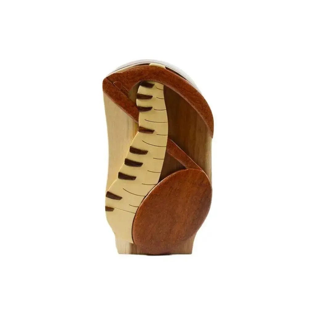 Piano Keys and Music Notes Hand-Carved Puzzle Box