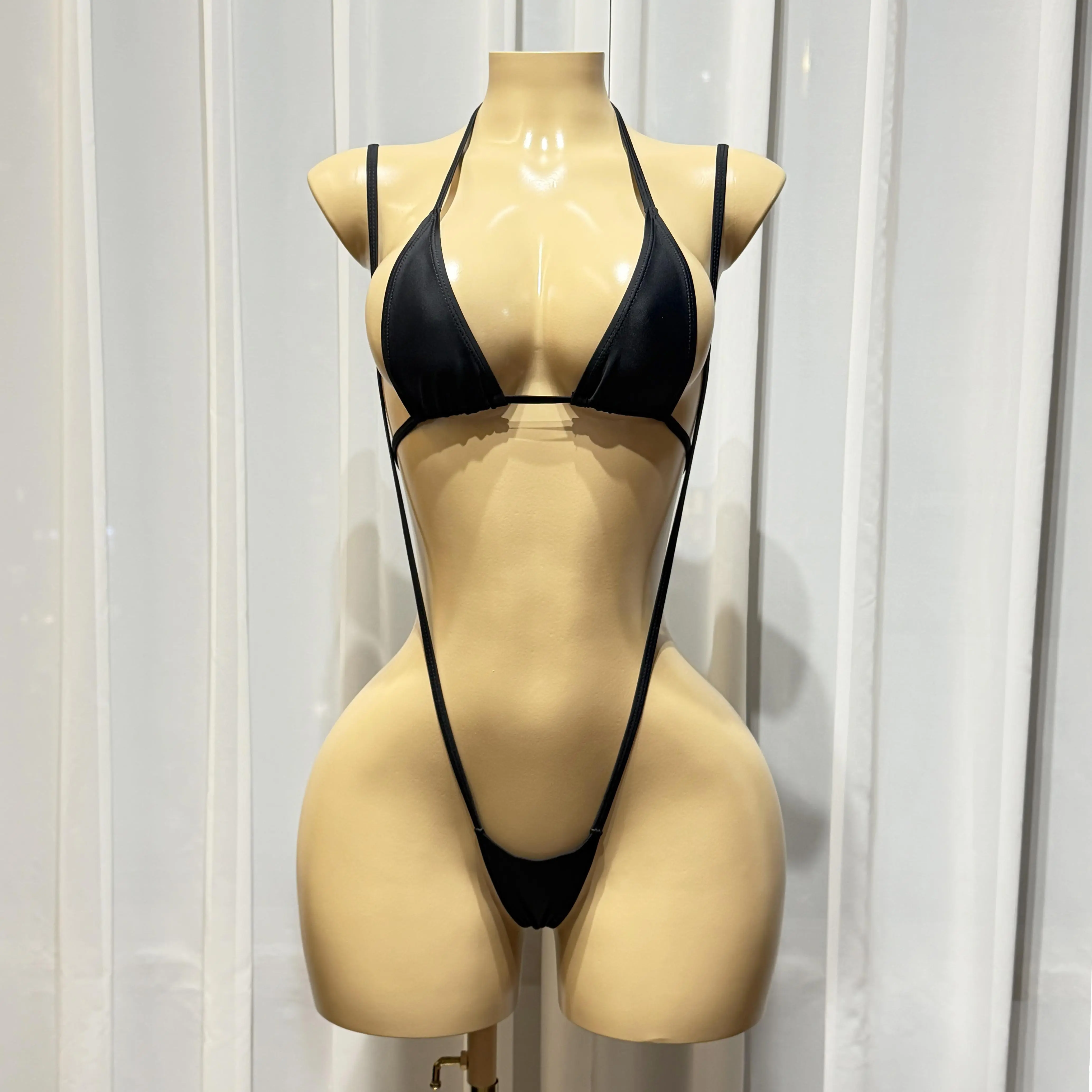 Micro Bikini Estremo Nero - Set Microkini Provocante Per Donna - Taglie Regolabili - 3