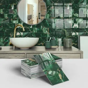 Aadesh Marble 3D Wall Tile Self-Adhesive Sticker, Waterproof and Moisture Resistant for Kitchen and Bathroom, Peel and Stick Durable Design
