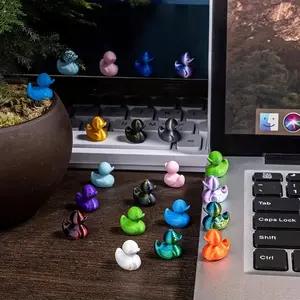Set of 3D Printed Colorful Duckies, Home Decor, Creative Modern Decoration, Cute Waterproof Shatterproof Figurines, Cute Cartoon Figurine, Perfect Gift for Kids' Day Halloween Christmas