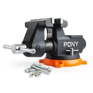 #SpringGlowUp PONY 6 Inch Heavy Duty Bench Vise 8800LBS Clamping Force, Pro Workshop Workbench Vise with 360-Degree Rotatable Base and Anvil, 6-inch Jaw Opening and Width for Woodworking, Drilling, Pipe Cutting