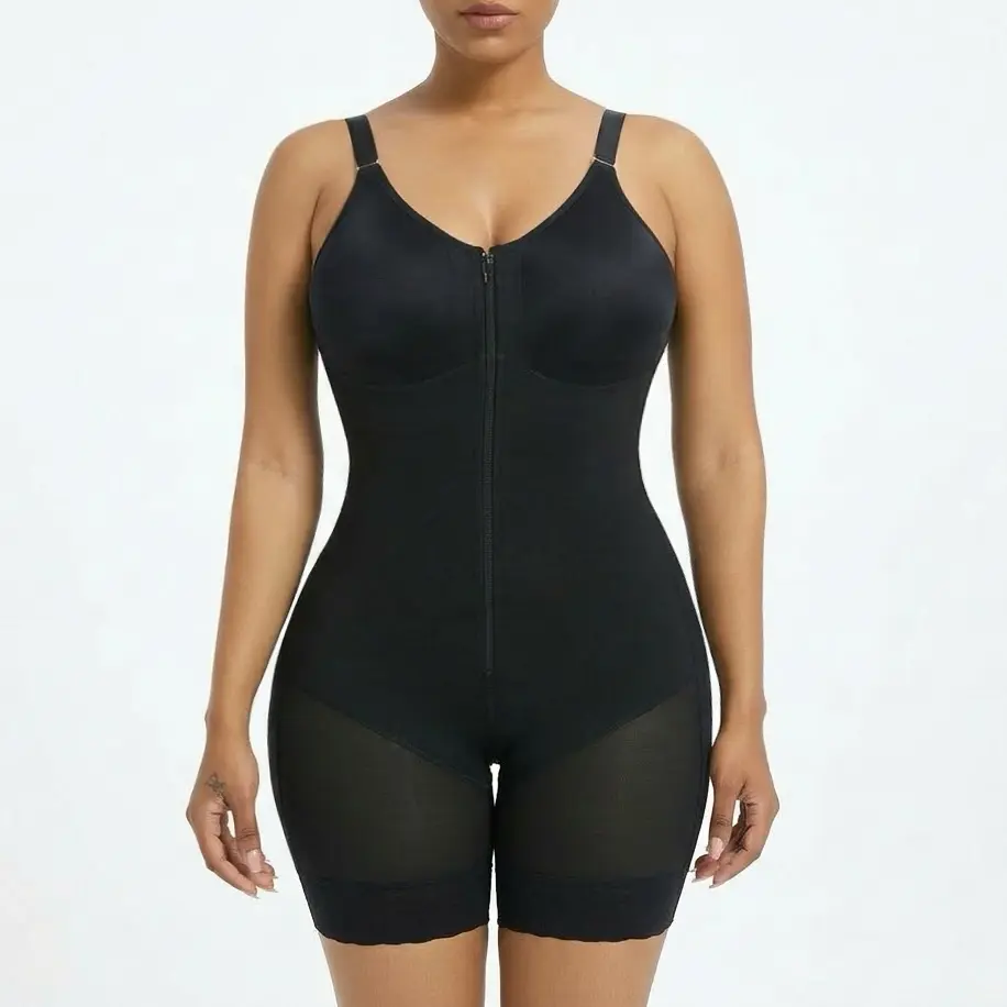 Shapewear for Women Tummy Control Bodysuits Zip-Up Comfort Ultra Stretch Fabric Customizable Fit Breathable Mesh Design Comfortable Fit
