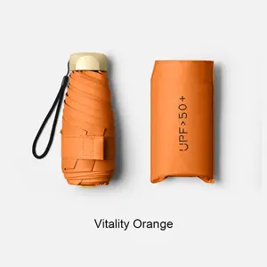 Portable Foldable Umbrella, 1 Count Lightweight Waterproof Pocket Umbrella, Dual-Use Rain and Sun Umbrella for Outdoor Travel, Camping and Running, Rainproof Umbrella