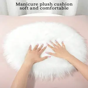 30x30cm Round Nail Photography Prop, Velvet Live Stream Decoration, Manicure Display Pad, Nail Art Tools, Versatile Usage, Back-To-School Season