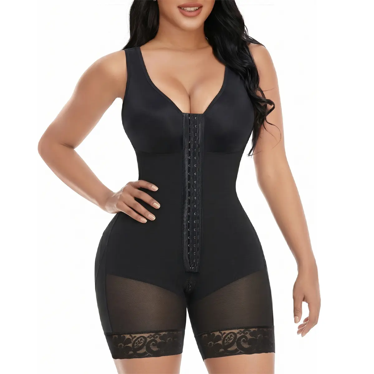 YIANNA Fajas Colombianas Shapewear for Women Tummy Control Full Shapewear Butt Lifter with Zipper Crotch