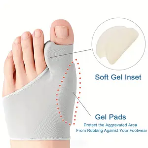 Soft Gel Toe Socks - Anti-Slip Cushion Pads & Big Toe Support Sleeves for Daily Foot Comfort (For Men & Women)