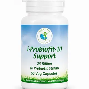 IFastFit Digestive Probiotic 10 Strains 25 Billion with 50 Veg Capsules for Healthcare and Edible Use Supplement Fitness Dietary