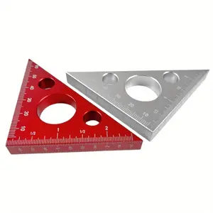 45 & 90 Degree Triangle Ruler, Aluminum Alloy Triangle Ruler with Imperial and Metric Scales, Height Measuring Tool for Woodworking Workshop Table