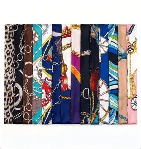 14PCS Multi-Pattern Satin Scarf Set – Vibrant Silk-Like Scarves for Purse Handle Wrapping, 14 Unique Designs