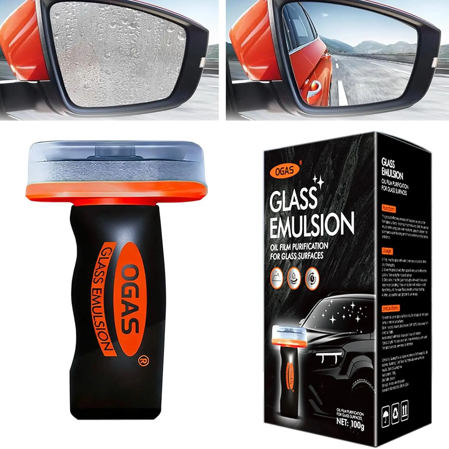 Glass Oil Film Remover for Car, Glass Emulsion Cleaner, Oil Film Remover & Windshield Cleaner For Cars Window, Improve Windshield Clarity for Safe Driving