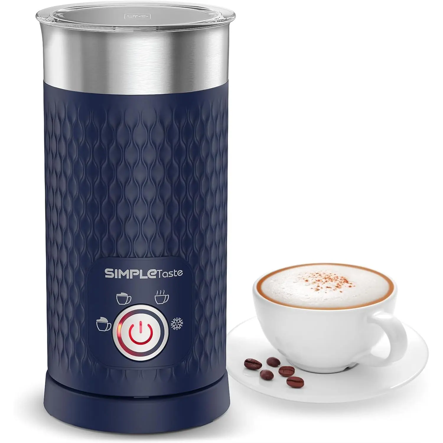 Milk Frother, 4-in-1 Electric Milk Steamer, Automatic Warm and Cold Foam Maker and Milk Warmer for Latte, Cappuccinos, Macchiato