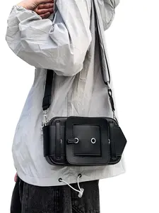 Square Buckle Camera Bag for Women, Simple Sweet Cool Style, Wide Strap Design, Daily Commute Versatile Shoulder Bag