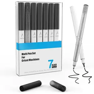 Variety Pens for Cricut Maker 3/Maker/Explore 3/Air 2/Air,Black Pens Set of 7Pack Include Fine Point Pen,Glitter Gel, Marker, Calligraphy Writing Drawing Pens Compatible with Cricut