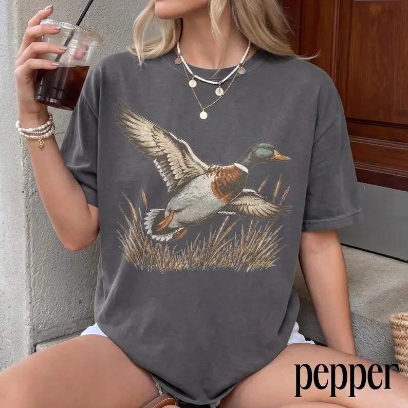 Comfort Colors 1717 Mallard Duck T-Shirt, Vintage Mallard Duck Graphic Tee, Retro Waterfowl Hunting Shirt, Printed Outdoor Duck Tee
