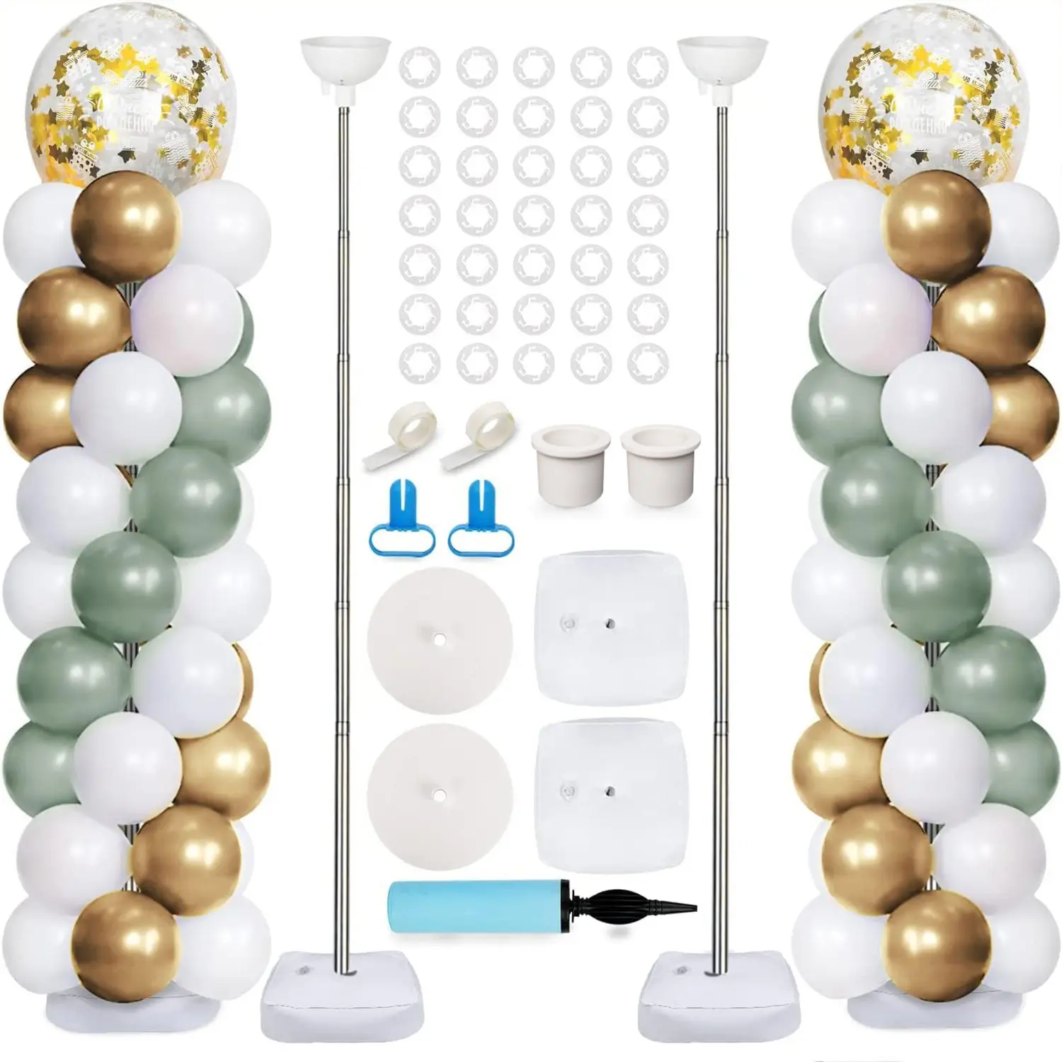 81-Inch Freely Bendable Balloon Arch Kit - Half PVC Stand, Stable Water-Filled Base, Easy-To-Assemble Reusable Set for Birthday, Wedding Party Decorations