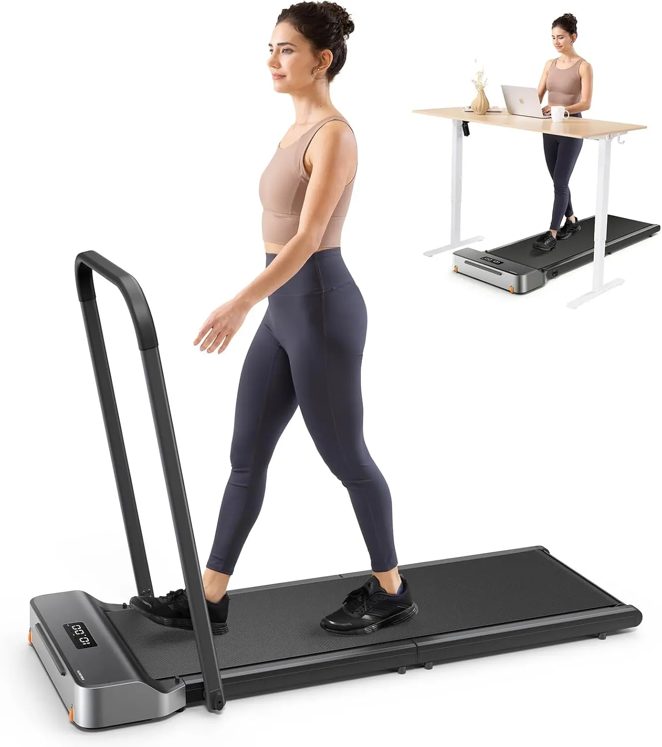 WalkingPad Z1R Foldable Portable Under Desk Treadmill with Handle Bar, Adaptive Speed Control, Low Noise Motor, 300lbs Capacity, Remote Control, Compact for Home Office Small Spaces HomeGym FitnessTreadmill WalkingPad UnderDeskTreadmill, Portable Treadmil
