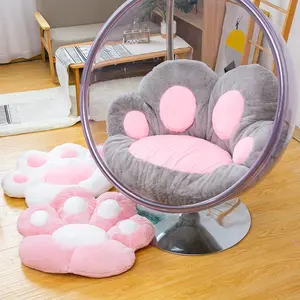 Cute Cat Paw Back Pillows Plush Chair Cushion Plush Seat Cushions for Home Sofa Mat Office Hotel Café Chair Seat Back Cushion