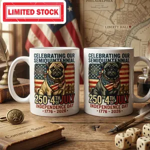 Limited Edition: America’s 250th Anniversary Patriotic Pug Mug
