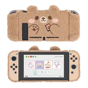 GeekShare Cute Plush Bear Protective Case Cover Compatible with Nintendo Switch - Shock-Absorption and Anti-Scratch - Plush Bear (for Switch / NS OLED)