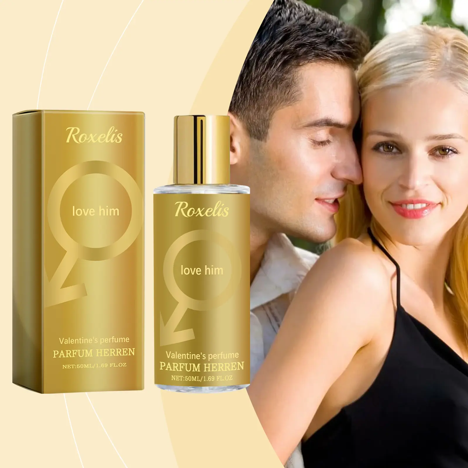 Roxelis Valentine's Day Men's Cologne Fragrance, Men's Subtle Fresh Charm Fragrance Lasting Fragrance Dating Couple Fragrance