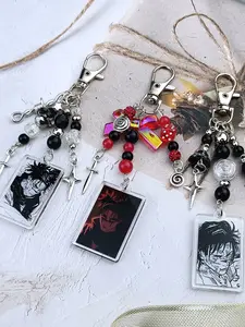 Anime Jujutsu Keychain with Cool Character Frame, Acrylic Pendant Creative Gifts for Fans, Unique Merchandise for Collectors, Charms