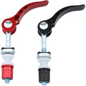 Bike Seat Clamp Bicycle Seat Quick Release Clip Bar Bolt M6*65 (Black and Red Each) 2PCS