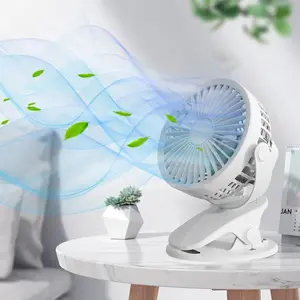 USB Rechargeable Table Fan, Portable Mini Desk Fan, Lightweight Fan, 360 Degree Rotation Adjustable Clip-on Fan for Student Dormitory, Home, Office