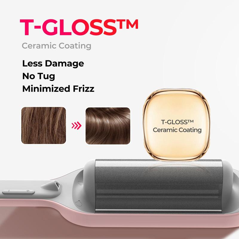 TYMO ROVY Beach Waves Curling Wand, Ionic Deep Waver Hair Curler Tool With Ceramic 3 Barrel For Women, Dual Voltage, Anti-Scald, Easy To Use Crimper Iron Hair Crimper Bed Head Waver Comfort, Hollywood Waves,Styling Kit,Negative Ion