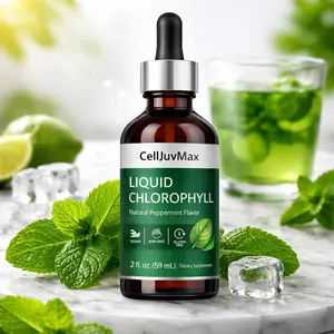 CellJuvMax Chlorophyll Liquid Drops 2 oz Plant-Based Vegan Formula with Natural Peppermint Flavor Non-GMO Gluten-Free Dietary Supplement for Healthcare - Vitamin
