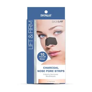 SKIN LAB Lift & Firm Charcoal Nose Pore Strips, 10 Count Clear