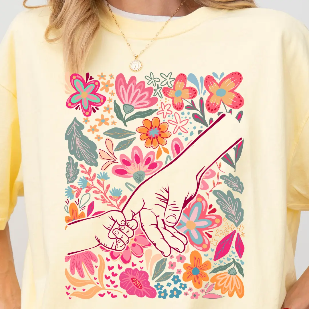 Mama Shirt Hands Graphic Tee, Mother's Day Shirt, Grandma Shirt, Gift for Her, Grandkids Tee, Mama and Toddler tee