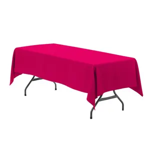 60 x 102 Inch Rectangular Polyester Tablecloth Fuchsia 60 x 102 Inch Rectangular Polyester Tablecloth Fuchsia