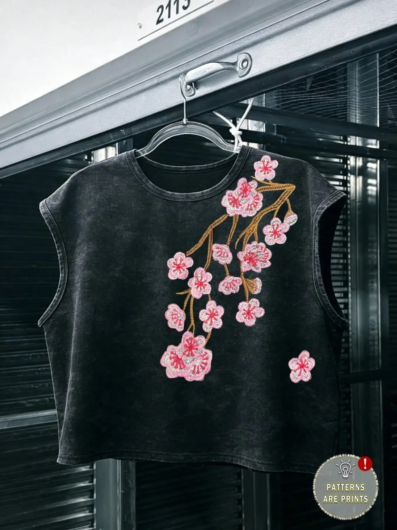 Unisex Washed Vintage Baggy Sakura Embroidery Print Sleeveless Embroidered Streetwear Tank Vest Tank Top | 100% Cotton Feel Y2K Sweet Cool High Street American Retro Streetwear