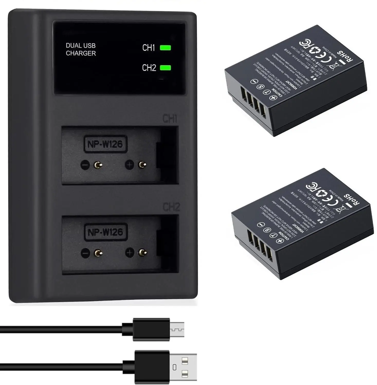 NP-W126 NP-W126S Battery for Fujifilm XM5 X100VI X100V XS10 XT30 XE4 2x 1300mAh