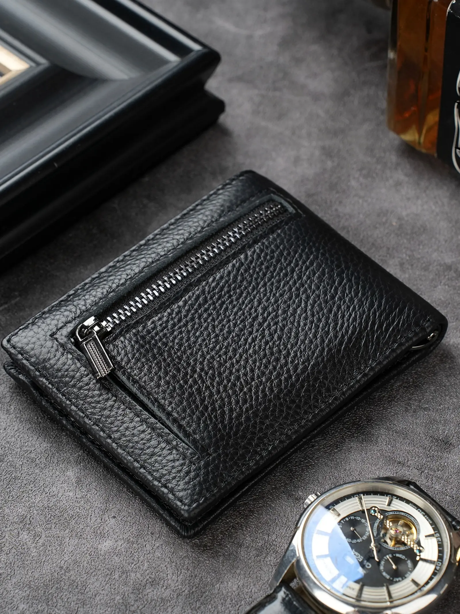 High-Quality Luxury Men's Genuine Leather Wallet with Card Slots, Coin Pocket, Credit Card Holder, Multi-Functional Business Style Wallet, Perfect Gift, Wallet Cards, Wallet Storage