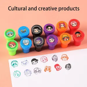 12-Piece Student Toy Stamps, Cartoon Hunting monster Girl Stamp Set, Witch Seal Children's Cartoon Seal Set Teacher Homework Correction Encouragement Seal, Birthday Gift for Boys & Girls, Perfect Party Present, Interactive Gifts for Fan Festival.