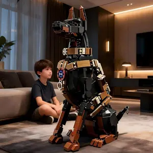 Doberman Police Dog Building Blocks Set 1376PCS Movable Joints STEM Educational DIY Assembly Animal Model Toy for Kids 8+ Boys Girls Birthday Gift