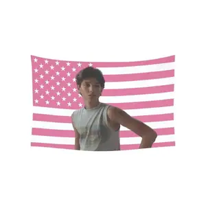 Tapestry America Funny Ralph Pink Flag Wall Hanging Poster Holiday Gift Wall Macchio Decor Bedroom Living Room Dorm Concert