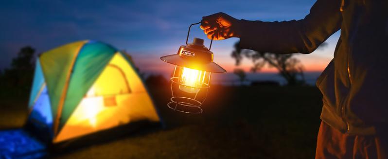 Lepro Vintage LED Camping Lantern Rechargeable, Power Bank, Christmas Decorations, Retro Style, Classic Railroad Lantern with Dimmable Control, Portable Hanging Tent Light for Camping, Power Outages