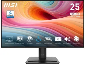 MSI PRO MP251 E2 24.5-inch IPS 1920 x 1080 (FHD) Gaming Office Monitor, 120Hz, Adaptive-Synch, HDR Ready, HDMI, VGA Port, Display Port, VESA Mountable, Tilt, Speaker, 1ms, Black