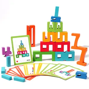 Montessori-Influenced Wooden Number Construction Blocks – Wooden Number Blocks for Children Aged 3 and Up, Numbers 1-10 Game & Balancing Contest Toy – Unleash Your Child’s Potential