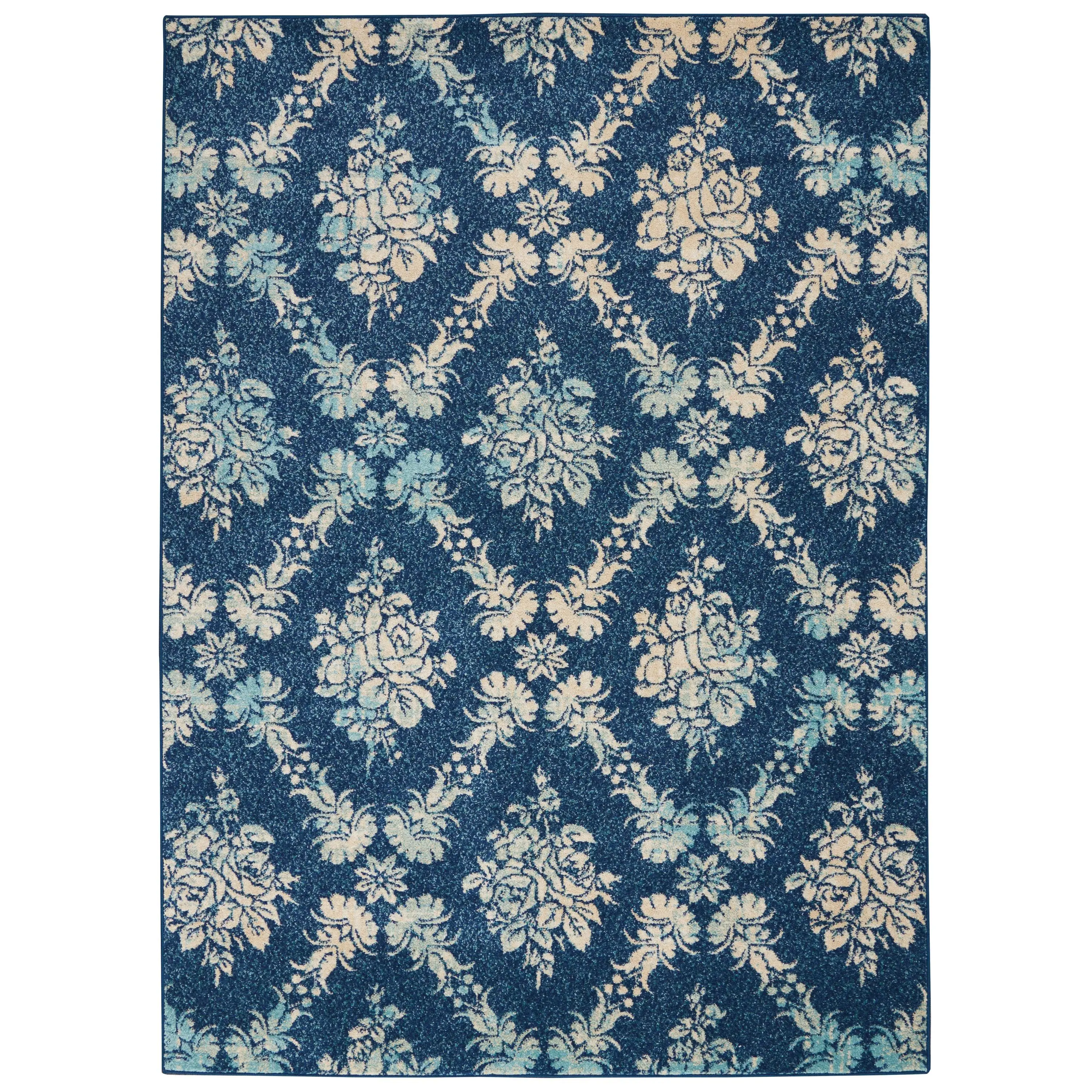 Nourison Home Tranquil TRA09 Navy Light Blue Transitional Power-loomed Rug