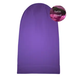 Purple Satin Lined Dread Loc & Braid Cap - Extra Long Adjustable Band for Secure Fit & Comfort - Soft Satin Interior Protects Hair - Ideal for Nighttime or Daily Wear Dreadlock