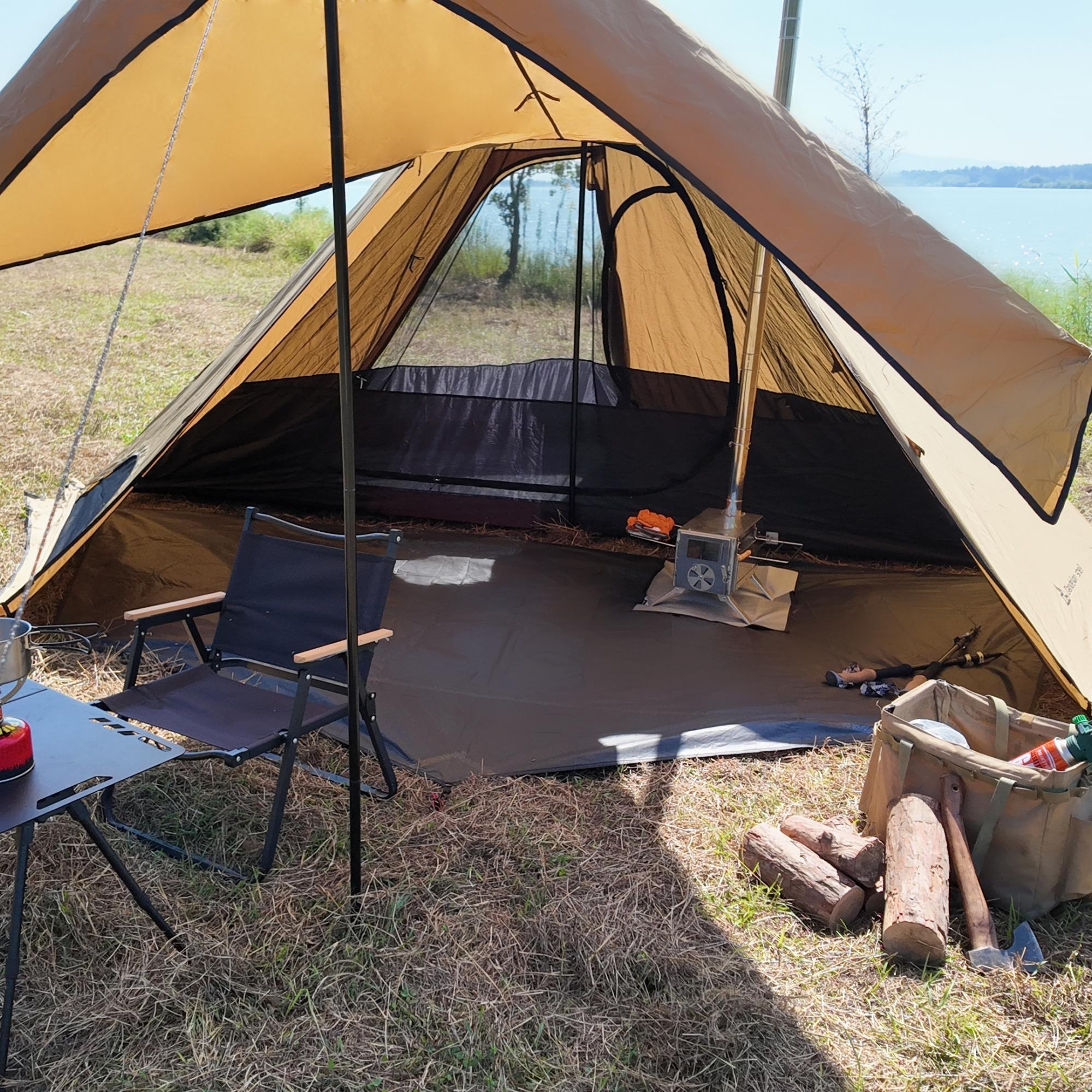 2-Person Tipi Shape Oxford Dandelion Shell Inner Tent, All-Seasons Insert with 3000mm Waterproof Bath Floor, Foldable Lightweight Wear-Resistant Windproof Insect-Proof Removable Washable for Hiking Light Outdoor Trips 2-Person Tipi Shape Oxford Dandelion Shell Inner Tent, All-Seasons Insert with 3000mm Waterproof Bath Floor, Foldable Lightweight Wear-Resistant Windproof Insect-Proof Removable Washable for Hiking Light Outdoor Trips