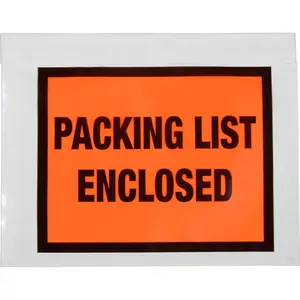 The Packaging Wholesalers B43989 5.05 x 7 in. Full Face Envelopes - Packing List Enclosed - Orange - 1000 per Case